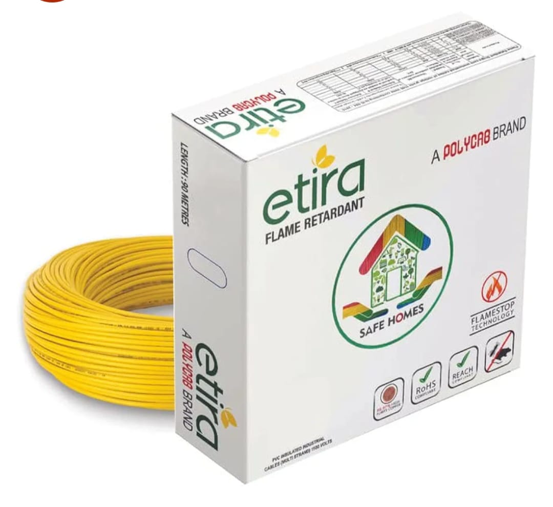 POLYCAB ETIRA PLUS, 90m [2.50 sq. mm, Yellow]